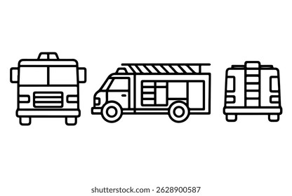 Fire truck icon in three projections on a white background vector
Vector icon cars
