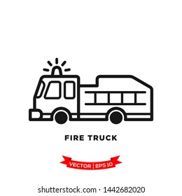 fire truck icon in trendy flat style 