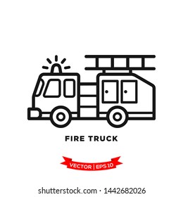 fire truck icon in trendy flat style 