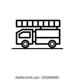 Fire truck icon. Urban services transport. Fire escape cars. vector