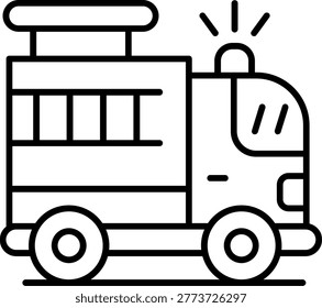 Fire Truck Icon Vector Element line icon design vector icons