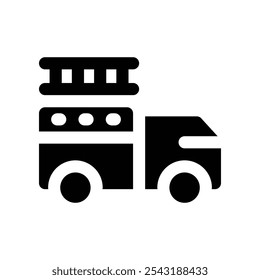 fire truck icon. vector glyph icon for your website, mobile, presentation, and logo design.