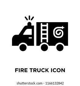 Fire truck icon vector isolated on white background, Fire truck transparent sign