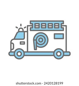 Fire truck icon vector on trendy design
