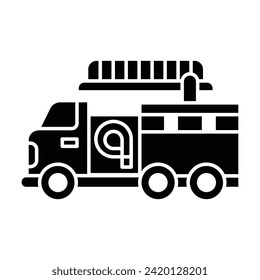 Vector de icono de camión contra incendios en diseño de moda