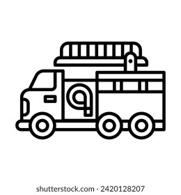 Fire truck icon vector on trendy design