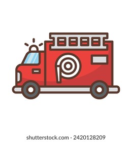 Fire truck icon vector on trendy design