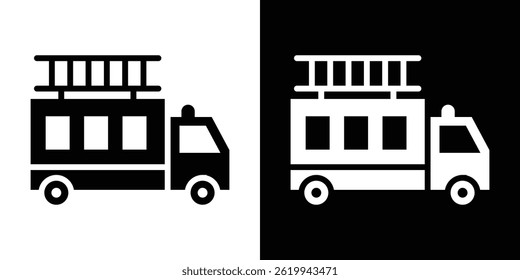 Fire truck icon vector, solid logo illustration, pictogram