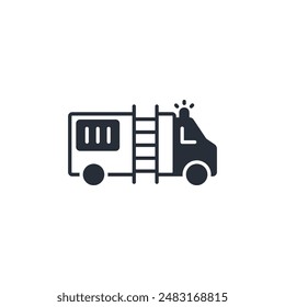 Fire truck icon. vector.Editable stroke.linear style sign for use web design,logo.Symbol illustration.