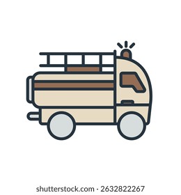 fire truck icons isolated on White Background. Flat style design