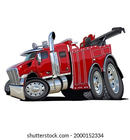 fire truck illustration with cartoon style