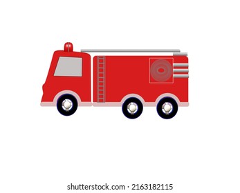 fire truck isolated white background  vector illustration