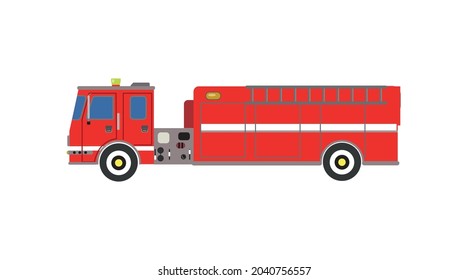 Fire Truck Isolated White Background Fire Stock Vector (Royalty Free ...