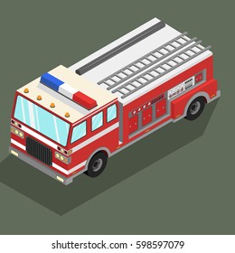 fire truck isometric