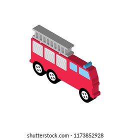 Fire truck isometric left top view 3D icon