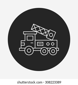 Fire Truck Line Icon Stock Vector (royalty Free) 308223389 