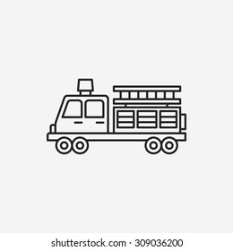 Fire Truck Line Icon