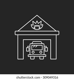 Fire truck line icon