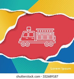 Fire truck line icon