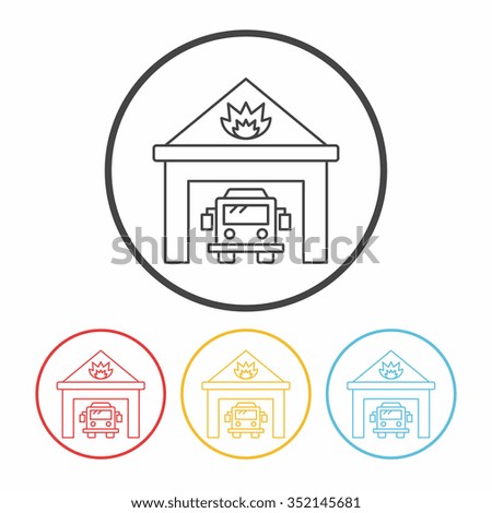 Fire truck line icon
