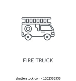 Fire truck linear icon. Fire truck concept stroke symbol design. Thin graphic elements vector illustration, outline pattern on a white background, eps 10.