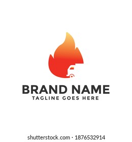 Fire Truck Logo Design Template For Multi-Purpose Use