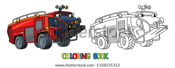 fire truck machine coloring book kids stock vector royalty