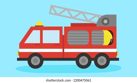 fire truck on a blue background