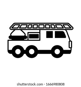fire truck on white background vector illustration design