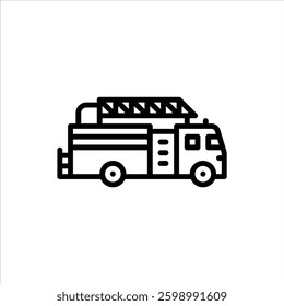 Fire Truck outline icon. fire truck line illustration