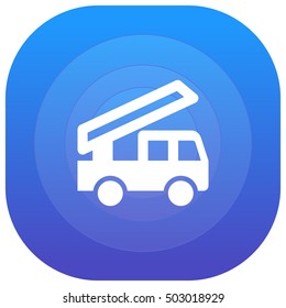 Fire Truck Purple - blue circular UI/UX App Icon / Logo Design