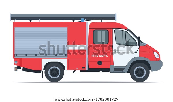Fire Truck Side View Isolated Vector Stock Vector (Royalty Free