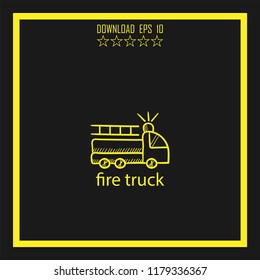 fire truck sketch vector icon