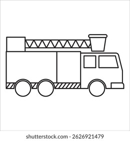 Fire truck stock icon outline vector