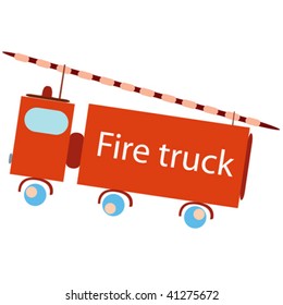 fire truck, vector art illustration