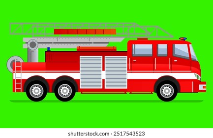 Fire Truck Vector, Cartoon Truck, red, Fire Truck Vector