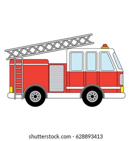 fire truck in vector design
