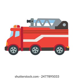 Fire truck vector flat design. Vehicles icons.	