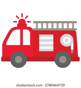 fire truck vector flat illustration