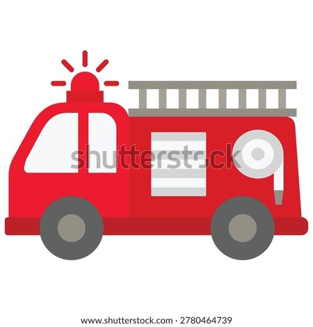 fire truck vector flat illustration