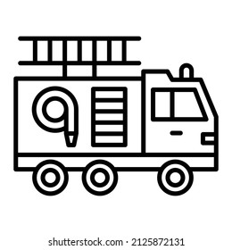 Fire Truck vector icon. Can be used for printing, mobile and web applications.