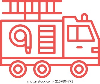 Fire Truck vector icon. Can be used for printing, mobile and web applications.
