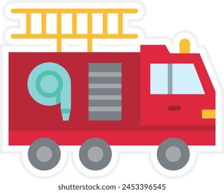 Fire Truck vector icon. Can be used for printing, mobile and web applications.