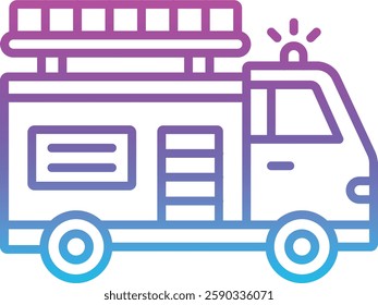 Fire Truck vector icon. Can be used for printing, mobile and web applications.