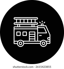Fire Truck vector icon. Can be used for printing, mobile and web applications.