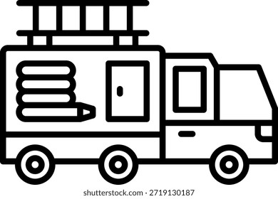 Icono de Vector de camión de bomberos. Se puede utilizar para aplicaciones de impresión, móviles y de Web.