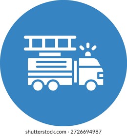 Ilustración de diseño de icono de Vector de camión de bomberos