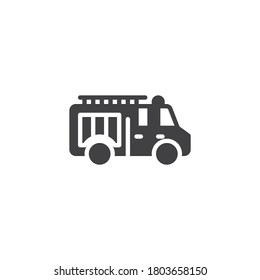 Fire truck vector icon. filled flat sign for mobile concept and web design. Fire engine glyph icon. Symbol, logo illustration. Vector graphics