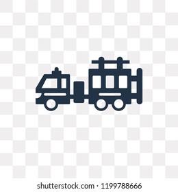 Fire truck vector icon isolated on transparent background, Fire truck transparency concept can be used web and mobile