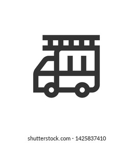 Fire truck vector icon, monocolor symbol